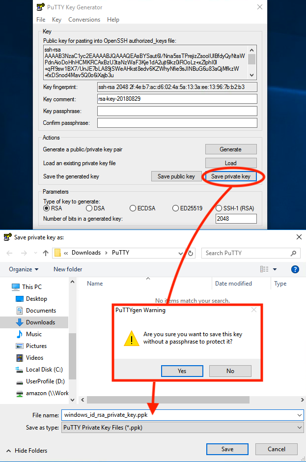 PuTTY Save Private Key